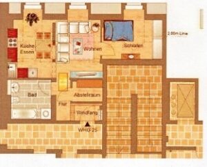 Wohnungsgrundriss mit eingezeichneter Möblierung